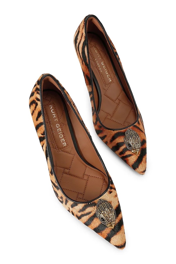 Kurt Geiger London szpilki skórzane Belgravia Eagle Court Camel 3939946189 brązowy AW26