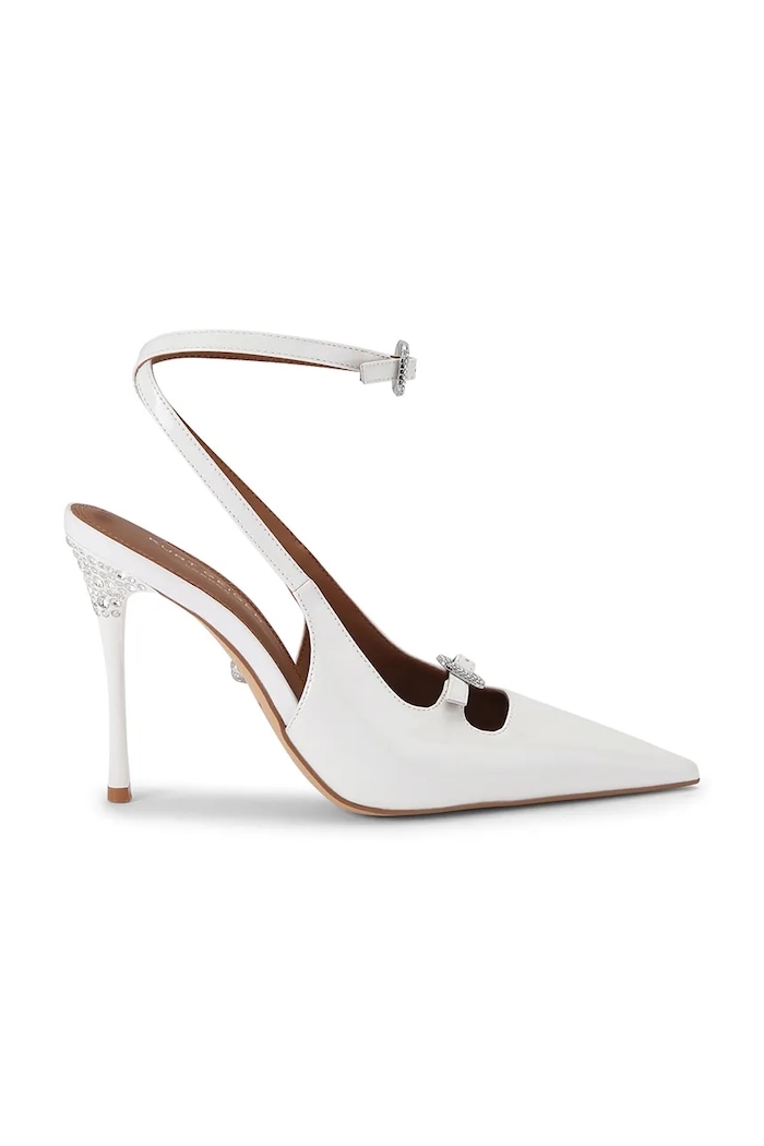 Kurt Geiger London взуття на шпильці шкіряне Buckle Point Court White білий 5850210309