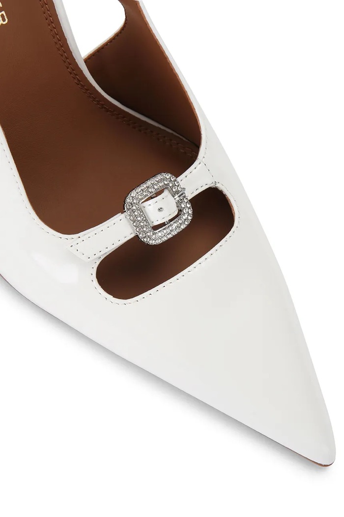 Kurt Geiger London взуття на шпильці шкіряне Buckle Point Court White білий 5850210309