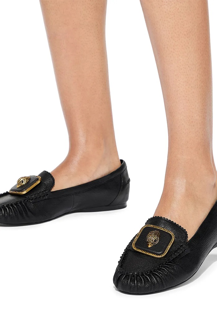 Kurt Geiger London mokasyny damskie skórzane Pimlico Moccasin Black Leather 5596300109 czarny
