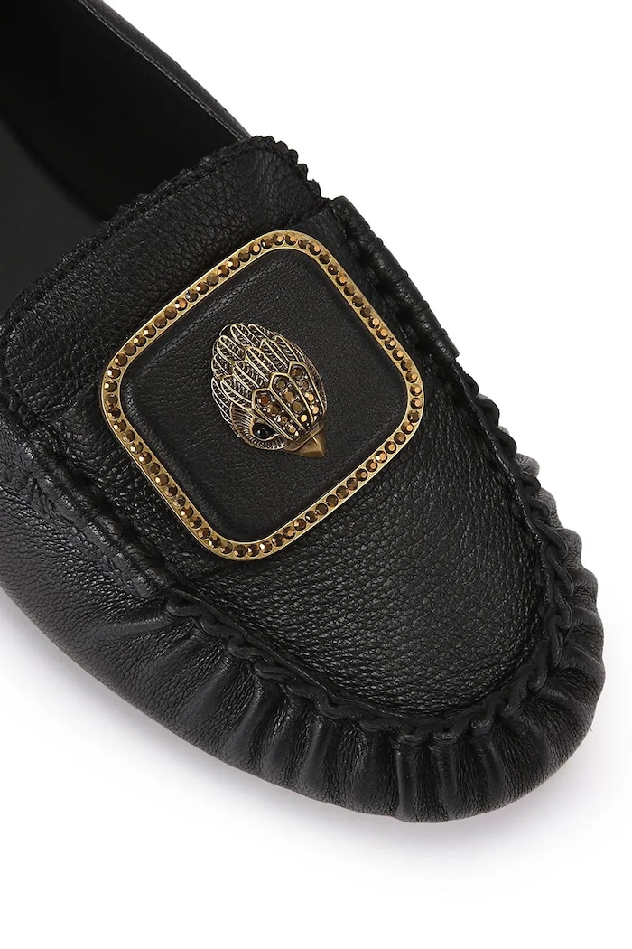 Obuwie Kurt Geiger London mokasyny damskie skórzane Pimlico Moccasin Black Leather 5596300109 czarny