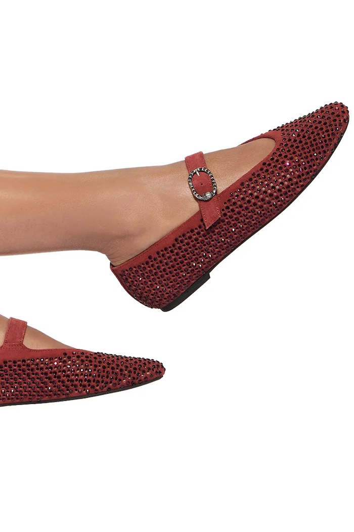Kurt Geiger London baleriny skórzane Mayfair Ballet Flat Wine 2656354209 bordowy