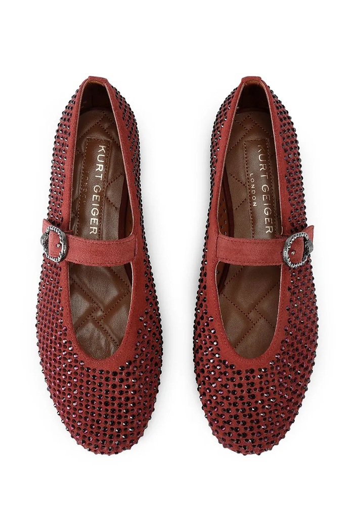 Kurt Geiger London baleriny skórzane Mayfair Ballet Flat Wine 2656354209 bordowy AW26