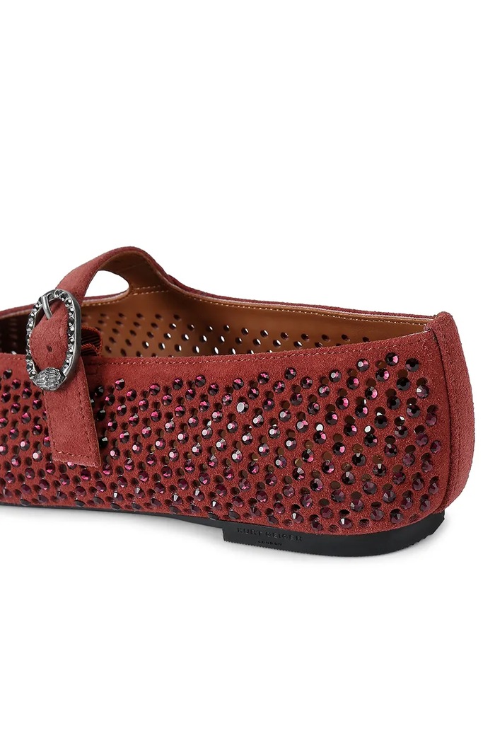 Kurt Geiger London baleriny skórzane Mayfair Ballet Flat Wine bordowy 2656354209