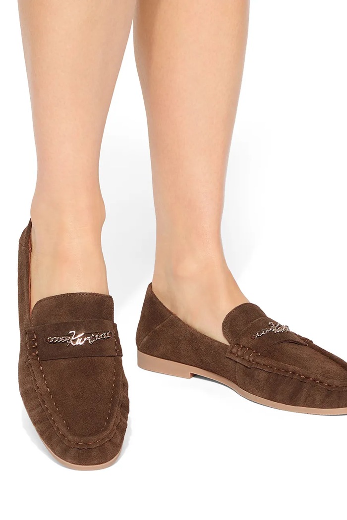 Kurt Geiger London loafersy damskie zamszowe Kurt Charm Loafer Brown 5808030209