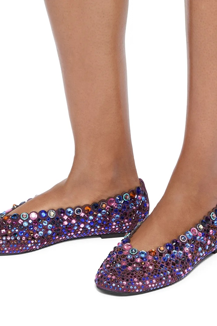 Kurt Geiger London baleriny zamszowe Jewel Perf Ballerina Purple 5807990209 czarny