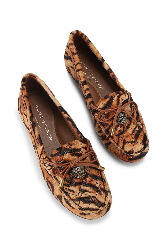 Kurt Geiger London mokasyny damskie zamszowe Eagle Moccasin Camel 9790846289 brązowy AW26