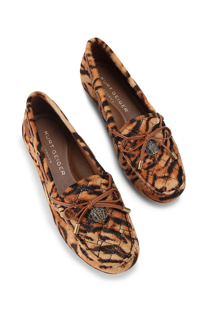 Kurt Geiger London mokasyny damskie zamszowe Eagle Moccasin Camel 9790846289 brązowy AW26