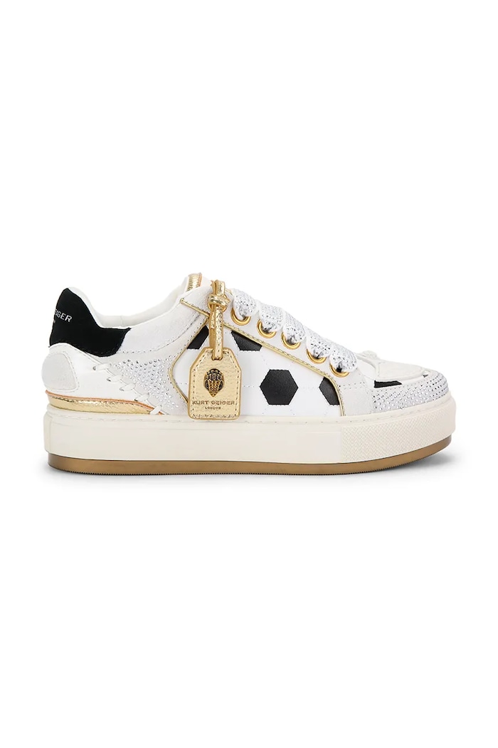 Kurt Geiger London Southbank Footy White/Blk sneakersy dziecięce skórzane biały 5853413129