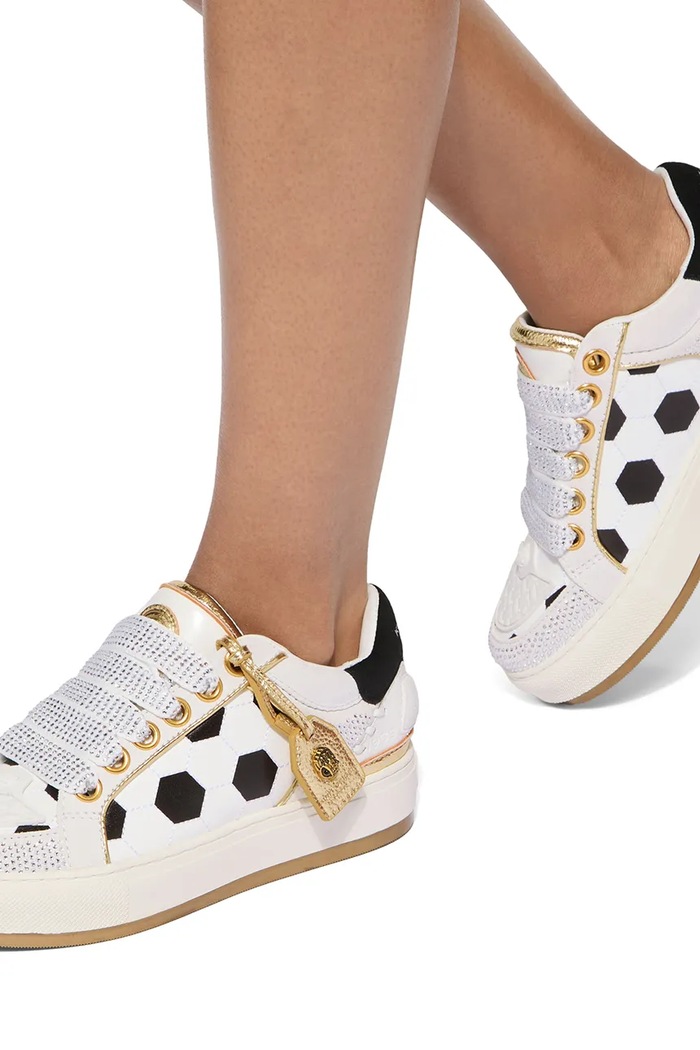 Kurt Geiger London Southbank Footy White/Blk sneakersy dziecięce skórzane 5853413129 biały