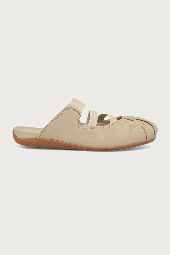 Puma Чехли от кожа Speedcat Mule 409618 бежов AW26