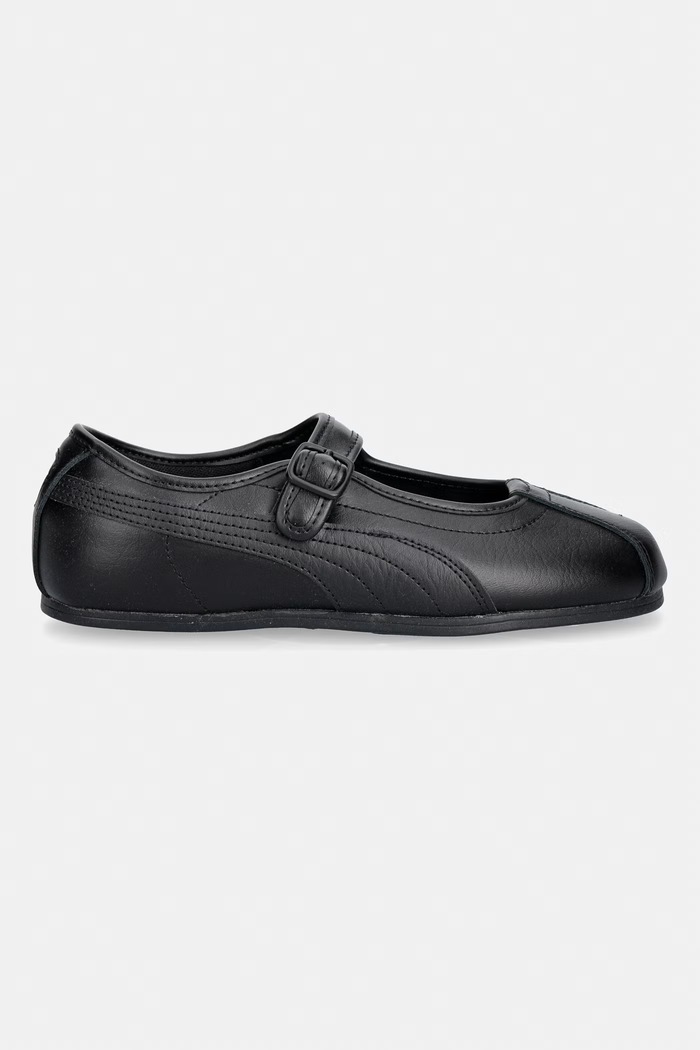 Puma baleriny skórzane Tacklette L 408551 czarny AW26