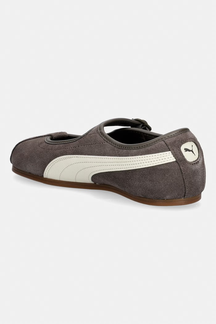 Obuwie Puma baleriny zamszowe Tacklette 408550 brązowy