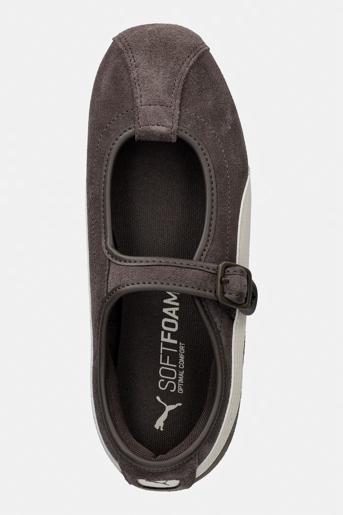 Puma baleriny zamszowe Tacklette brązowy 408550
