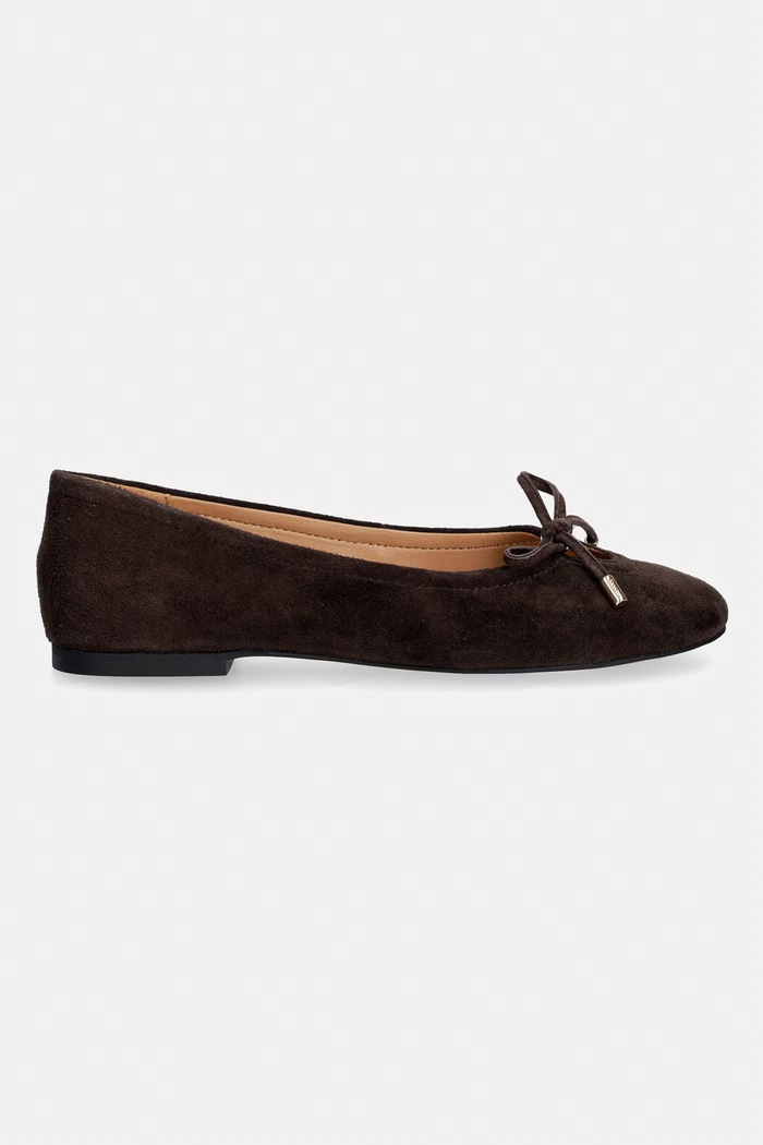 Dune London baleríny semišové HALI 0075510780027330 hnedá AW26