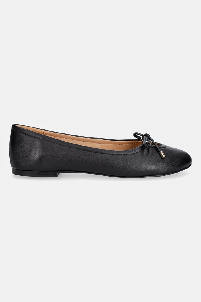 Dune London baleríny kožené HALI 0075510780027484 čierna AW26