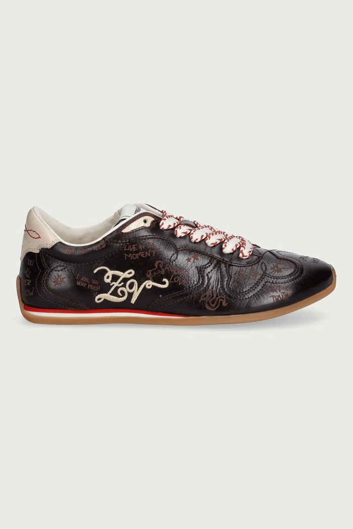Zadig&Voltaire ZV Dance sneakers γυναικεία δερμάτινα SWSN01670 καφέ AW26