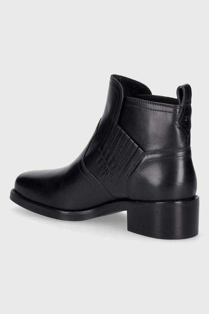 Παπούτσια Zadig&Voltaire Μποτάκια Γυναικεία δερμάτινα Igata Smooth Cow Skin SWCT02167 μαύρο