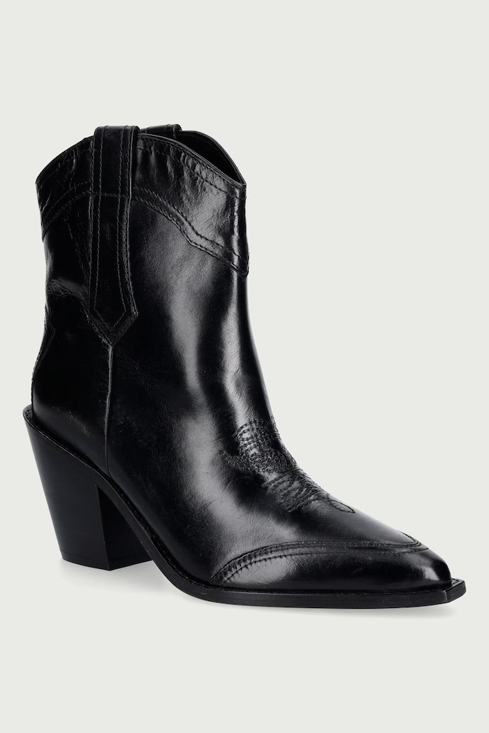 Zadig&Voltaire Cizme cowboy pentru femei din piele Cara Spazzo negru SWCT02145