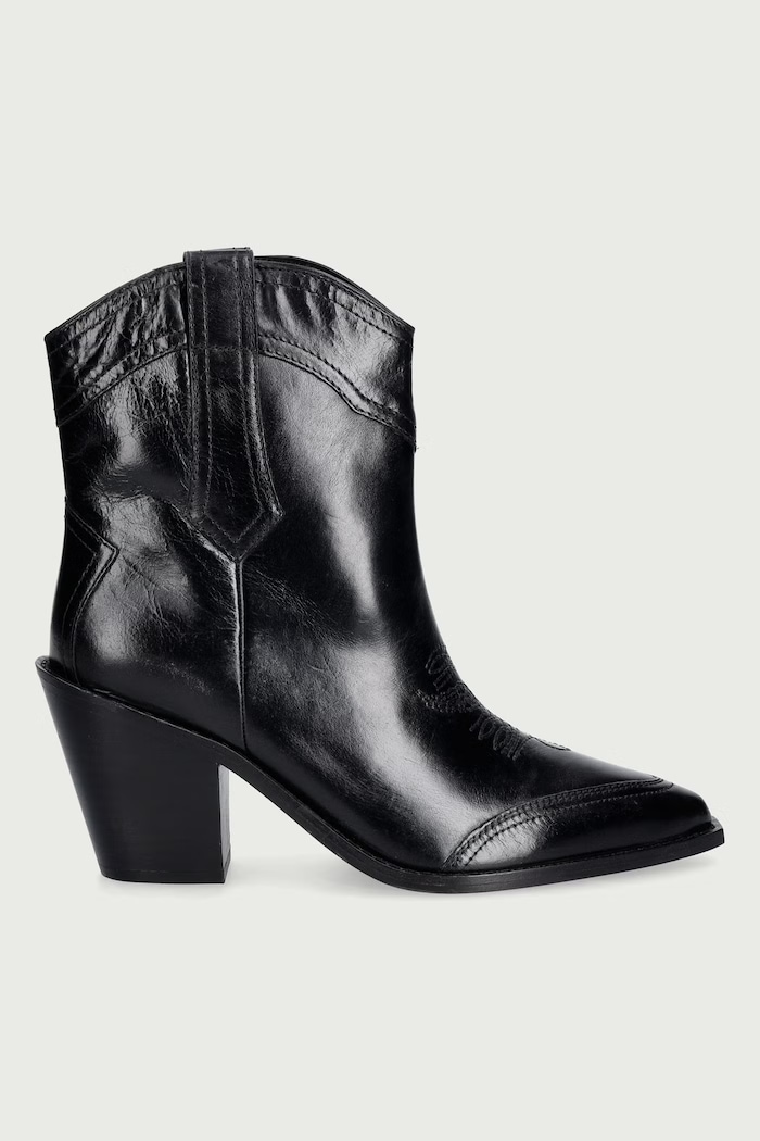 Zadig&Voltaire Kavbojski škornji ženski usnjeni Cara Spazzo SWCT02145 črna AW26