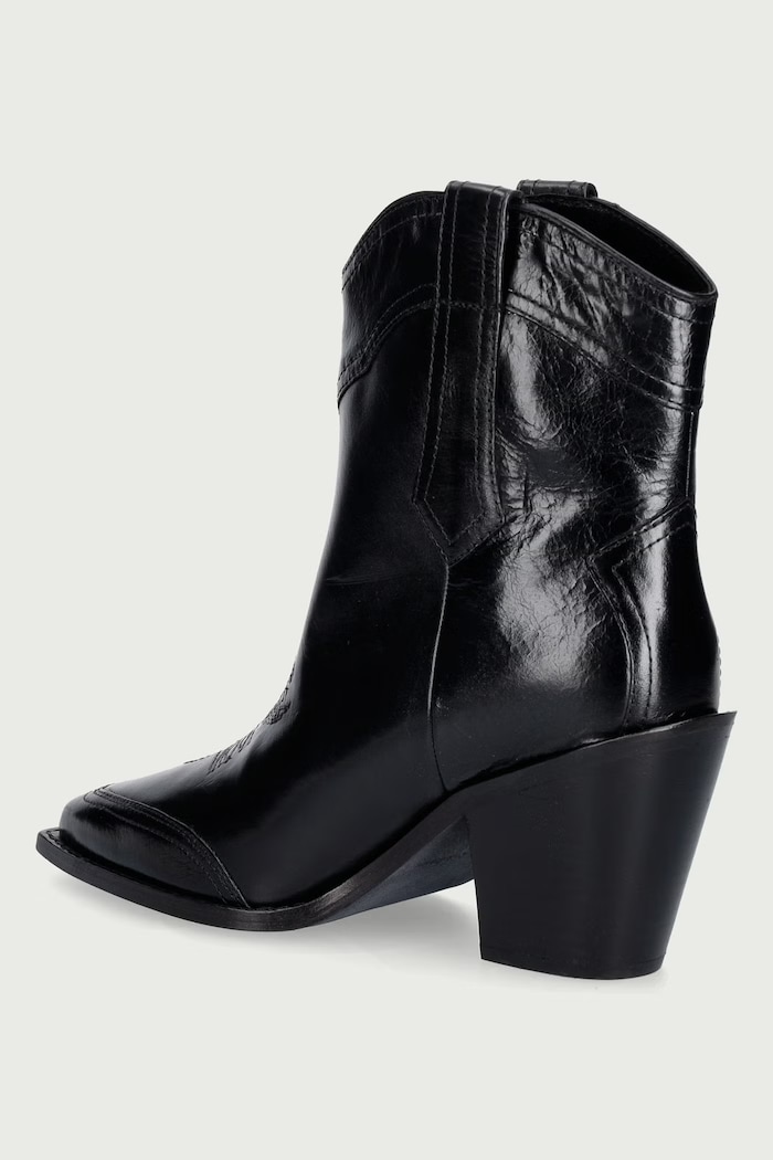 Încălțăminte Zadig&Voltaire Cizme cowboy pentru femei din piele Cara Spazzo SWCT02145 negru