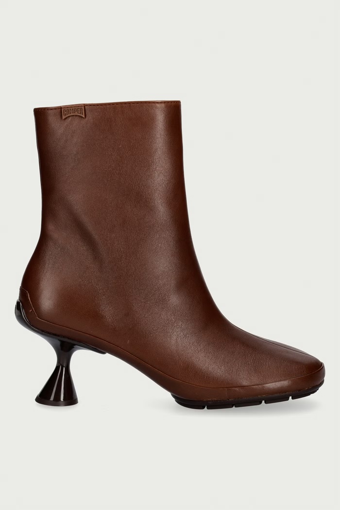 Camper Gležnjače na tanku potpeticu za žene od kože Right Left K400850.002 smeđa AW26