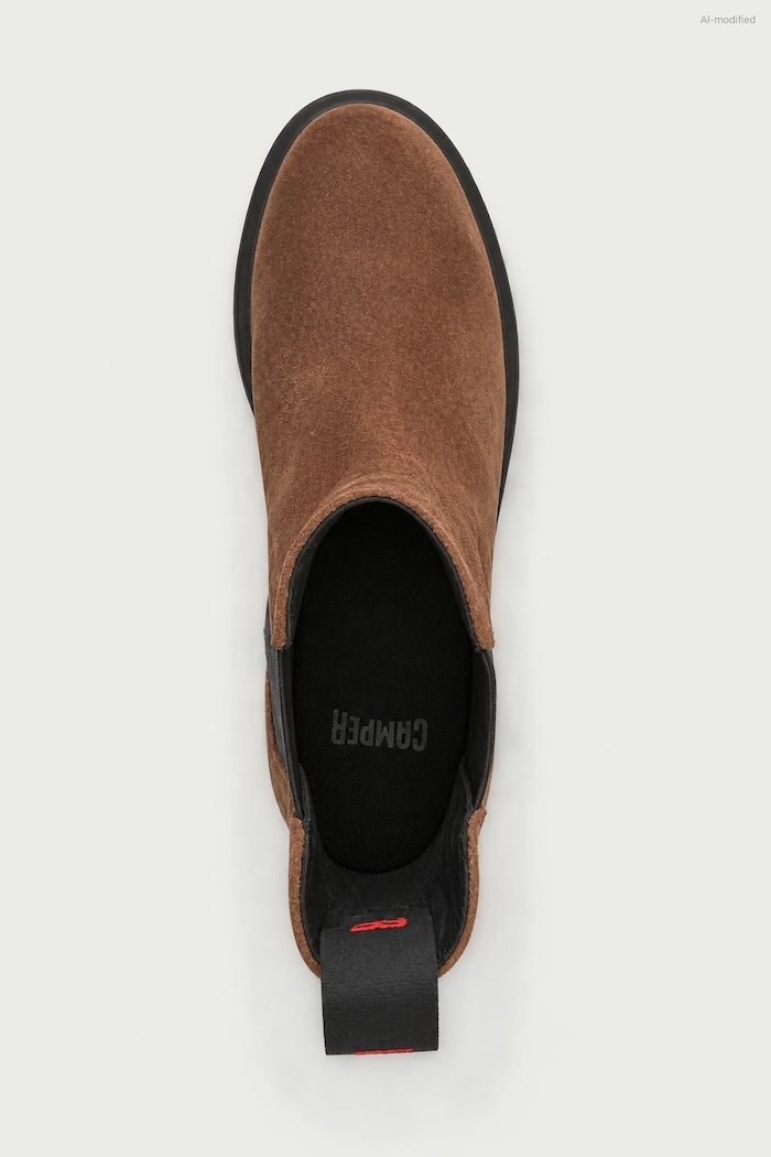 Ghete scurte pentru femei din piele întoarsă Dean Camper K400761.010 maro