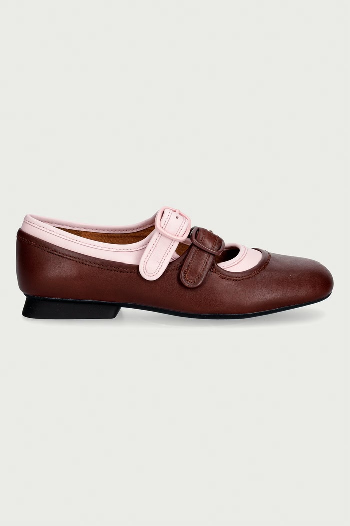 Camper μπαλαρίνες δερμάτινες Casi Myra K201952.003 καφέ AW26