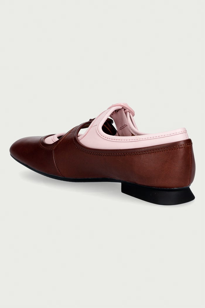 Παπούτσια Camper μπαλαρίνες δερμάτινες Casi Myra K201952.003 καφέ