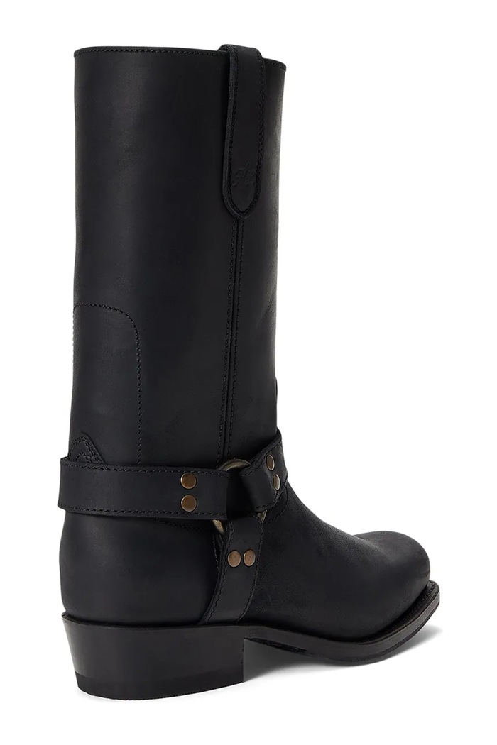 Obuwie Polo Ralph Lauren PLL UP LEATHER-HRNS BT-BO-TAL kozaki damskie skórzane 818P15767001 czarny