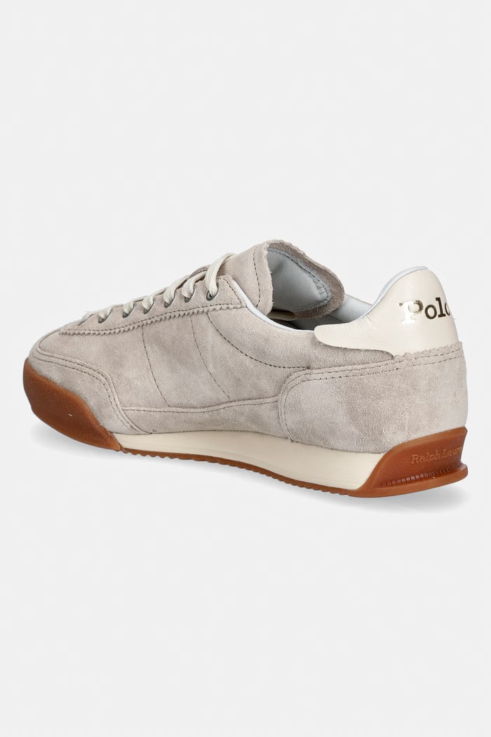 Obuwie Polo Ralph Lauren SUEDE-HETHER PP-SK-LTL sneakersy na płaskim obcasie damskie skórzane 804P18219001 beżowy