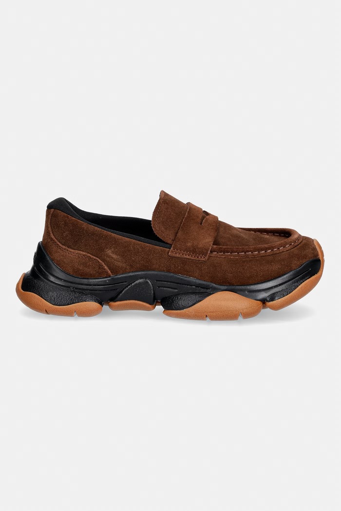 Camper Mocasini pentru femei din piele întoarsă Karst 2 K201992.004 maro AW26