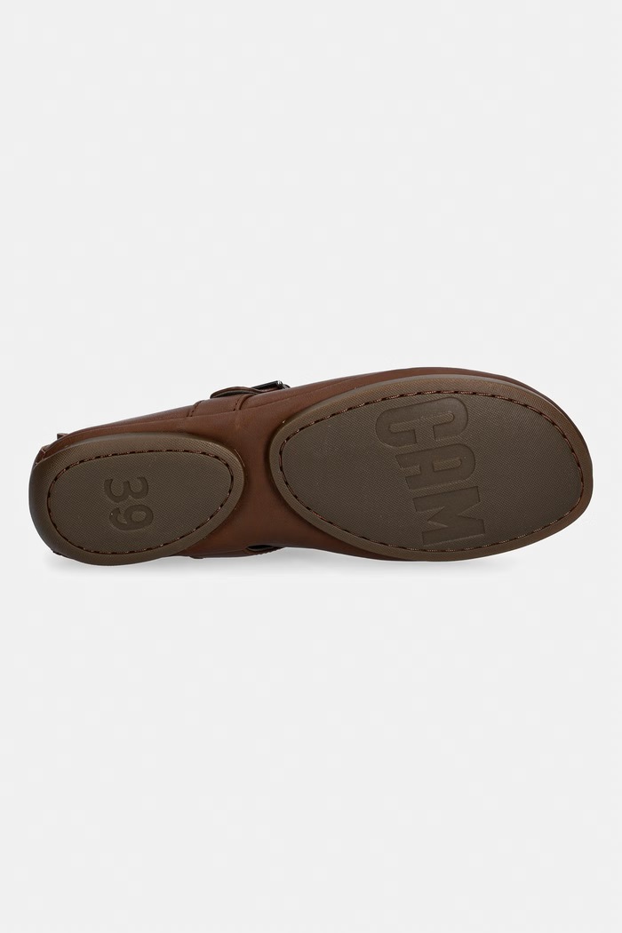 Camper μπαλαρίνες δερμάτινες Right Nina K201962.004 καφέ