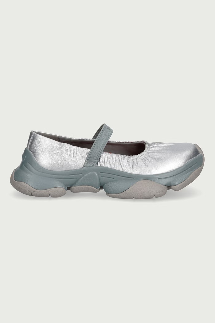 Camper Baleriny skórzane Karst 2 K201923.004 srebrny AW26