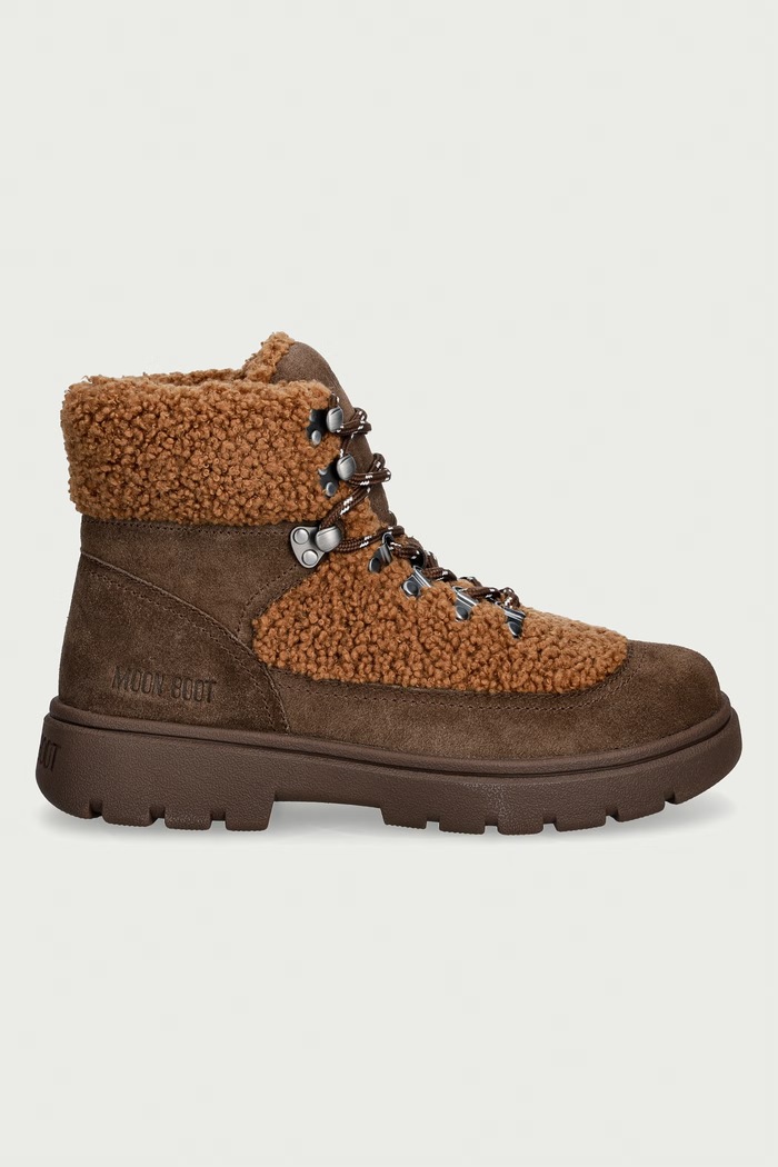Moon Boot MB COMBAT BOOT FLEECE μπότες χιονιού Γυναικεία 80D2520030.MM20 καφέ AW26