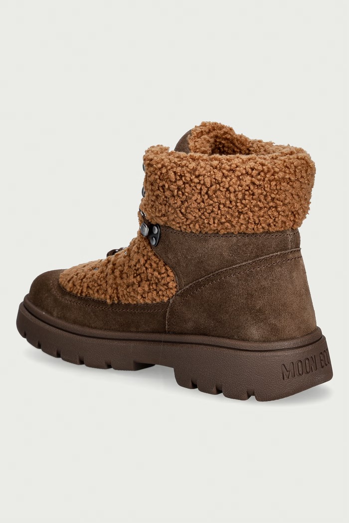 Παπούτσια Moon Boot MB COMBAT BOOT FLEECE μπότες χιονιού Γυναικεία 80D2520030.MM20 καφέ