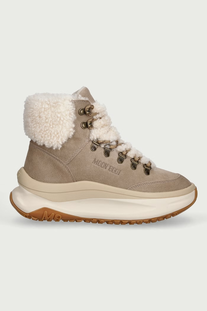 Moon Boot MB MOON247 CITY SHEARLING MID zimske čizme za žene od brušene kože 80D2490130.H046 bež AW26