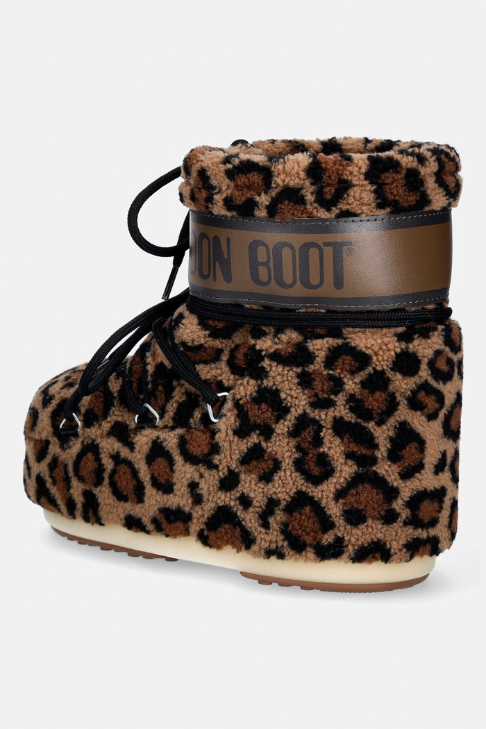 Obutev Moon Boot MB ICON LOW FLEECE LEOPARD snežni čevlji ženski 80D1409960.MM21 rjava