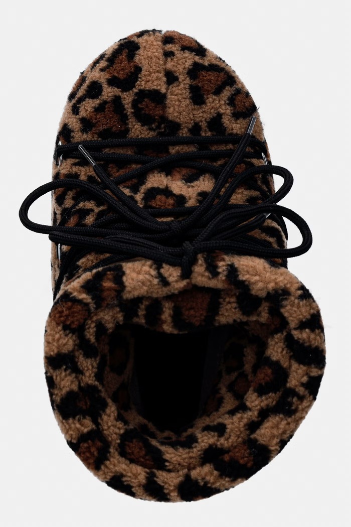 Moon Boot MB ICON LOW FLEECE LEOPARD snežni čevlji ženski rjava 80D1409960.MM21