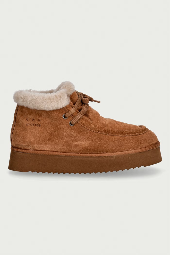 Copenhagen Studios Suede teddy zimske čizme za žene od brušene kože CPH284.brown smeđa AW26