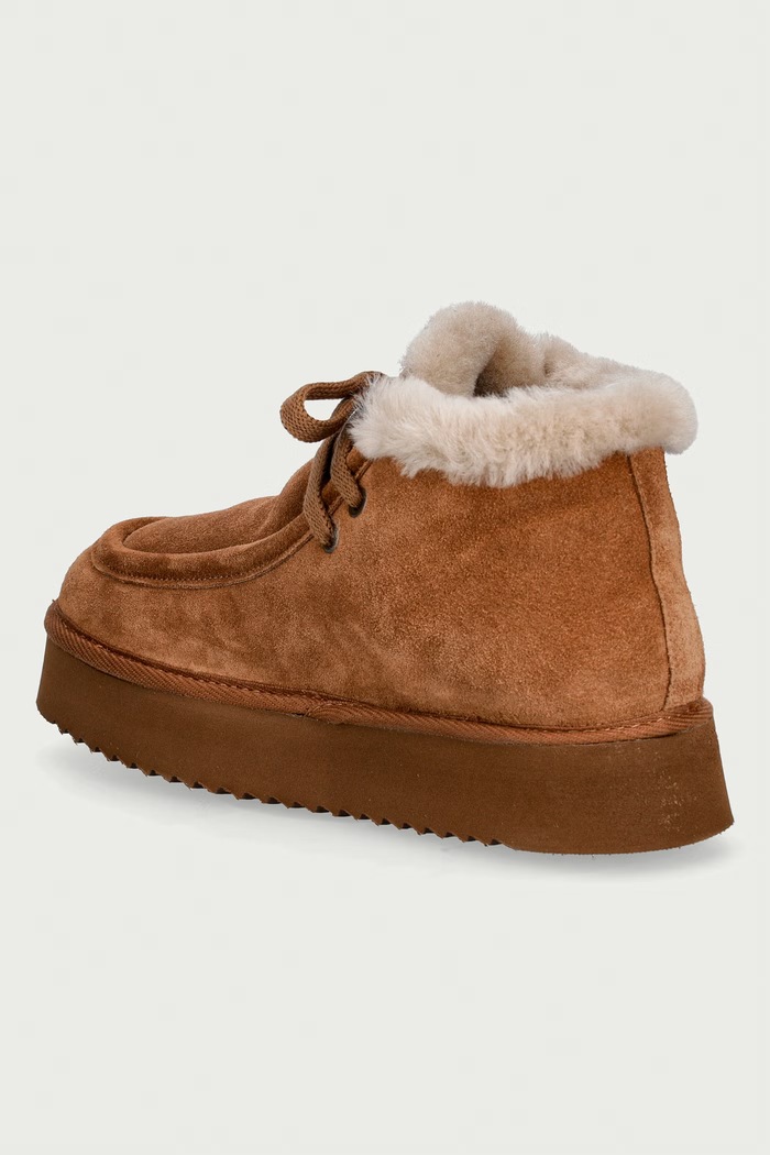 Obuća Copenhagen Studios Suede teddy zimske čizme za žene od brušene kože CPH284.brown smeđa