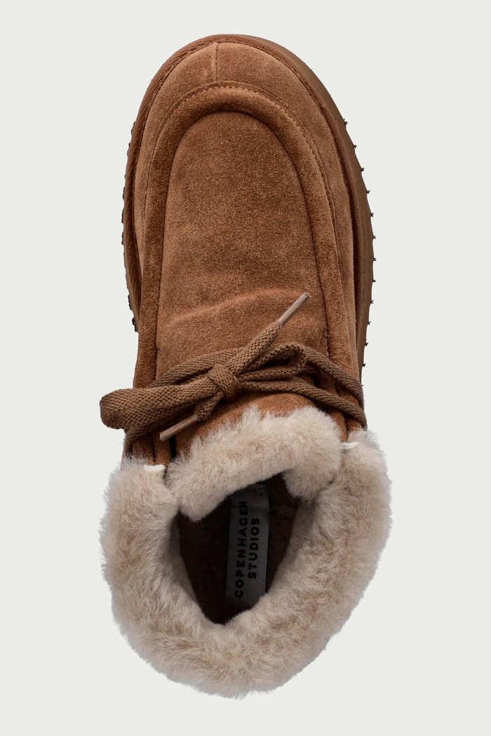 Suede teddy zimske čizme za žene od brušene kože Copenhagen Studios CPH284.brown smeđa