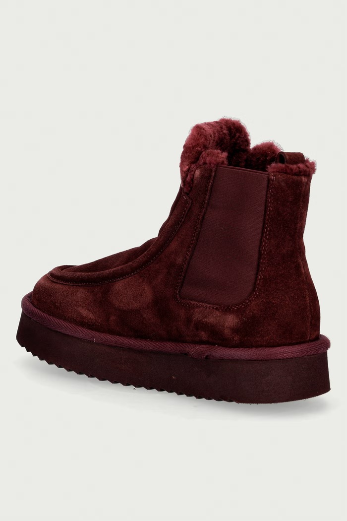 Obuća Copenhagen Studios Čizme s platformom za žene od brušene kože suede teddy CPH267.berry bordo