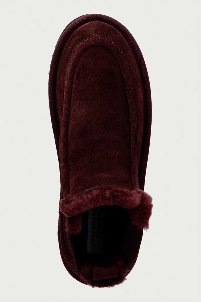 Čizme s platformom za žene od brušene kože suede teddy Copenhagen Studios CPH267.berry bordo