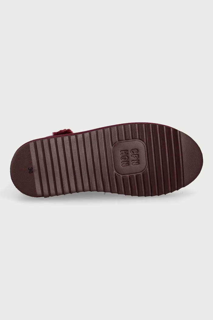 Čizme s platformom za žene od brušene kože suede teddy Copenhagen Studios bordo CPH267.berry