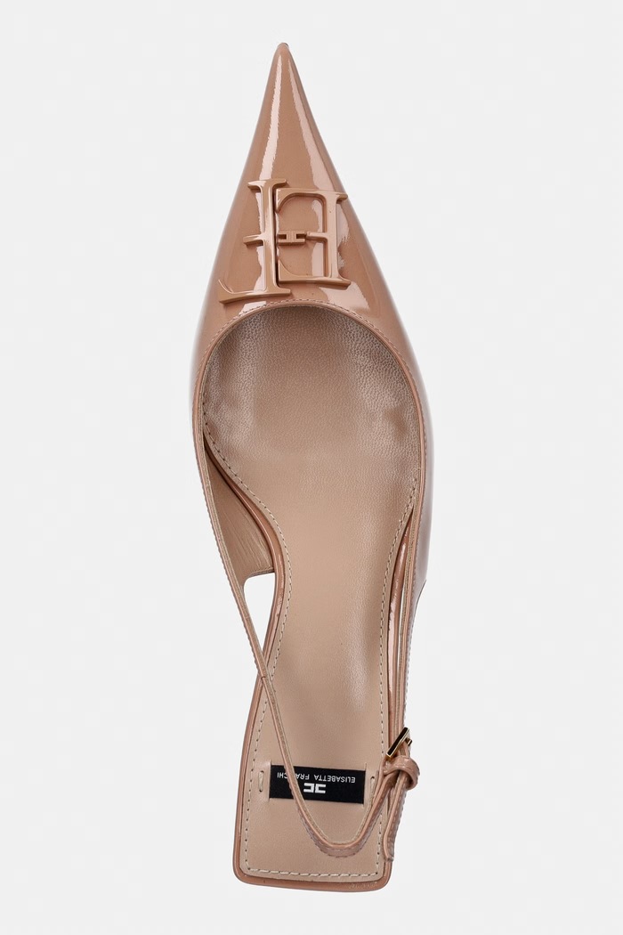 Elisabetta Franchi στιλέτο δερμάτινο μπεζ SA35L66E2.FK4