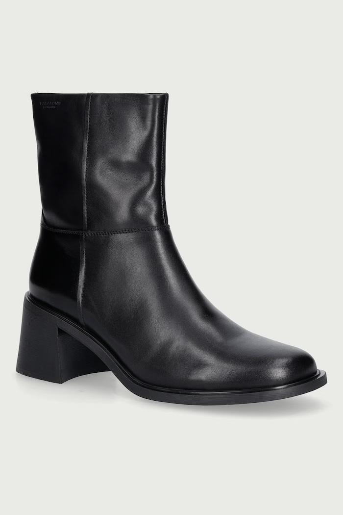 Vagabond Shoemakers Botki na niskim obcasie damskie skórzane VEGA czarny 6251.001.20
