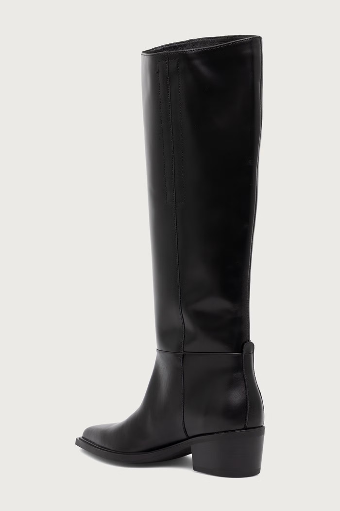 Обувки Vagabond Shoemakers Ботуши под коляното с нисък ток дамски от кожа KELSEY 6210.201.20 черен