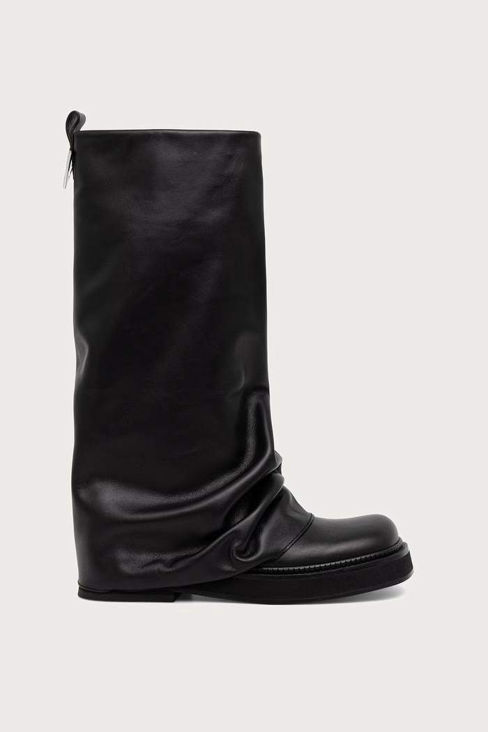 The Attico Robin čižmy dámske kožené 241WSH00798LBT019AA čierna AW26