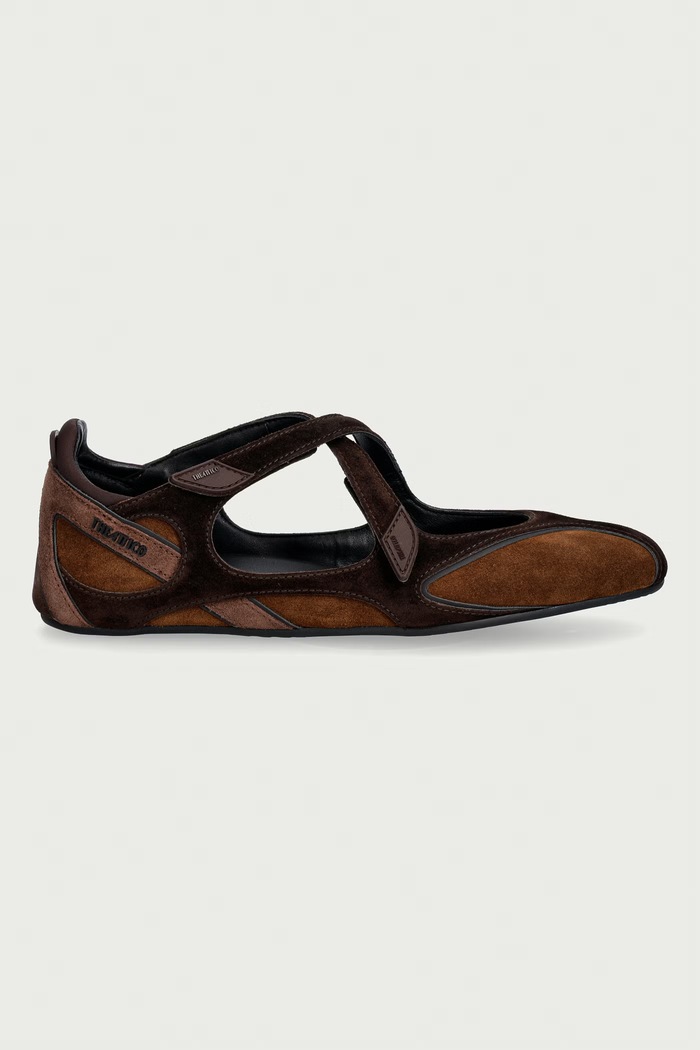 The Attico Floor01 ballerine in scamoscio 261WSH00871LBT040AA marrone AW26